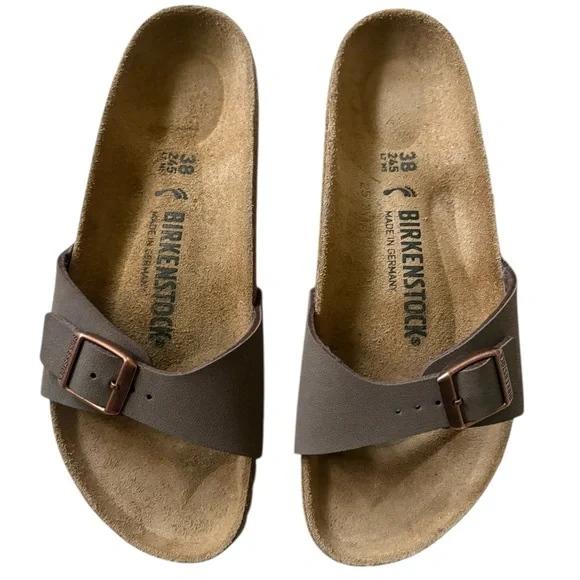 BIRKENSTOCK Madrid Birkibuc Sandals in Mocha Size 38